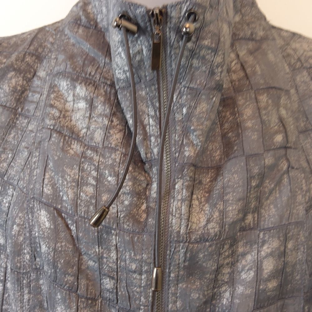 Ruby Rd. Gray 3/4 sleeve zip front jacket - Picture 4 of 12